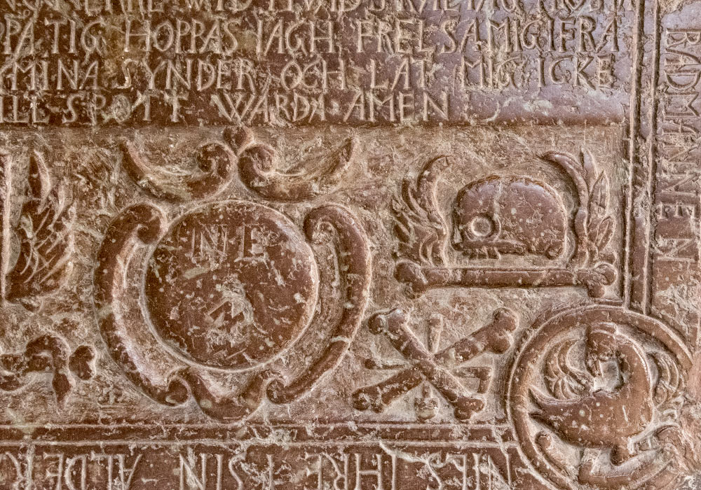 gravplate fra 1688 domkirken i Visby på Gotland