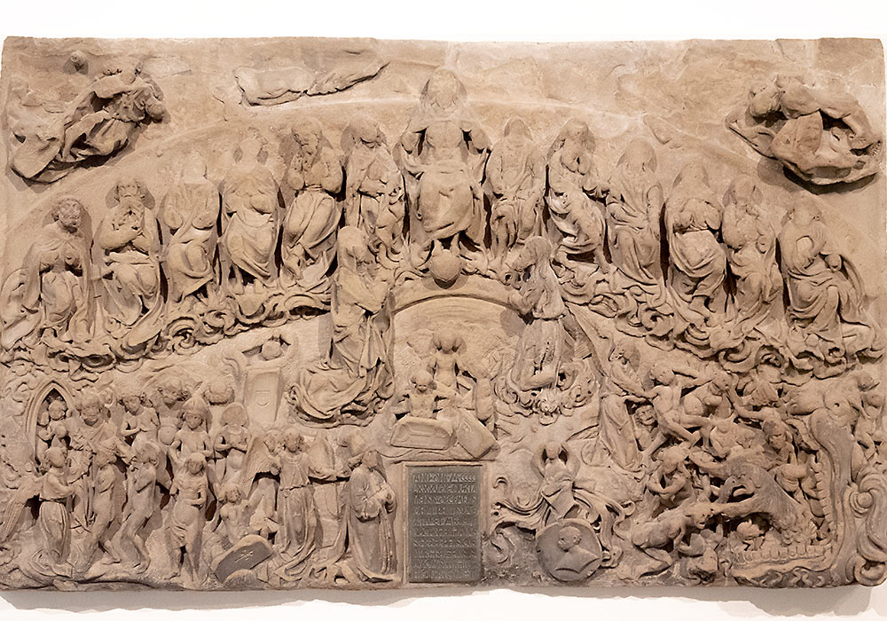 Legen Hermann Schedels (1410-85) gravminne i sandstein og messing