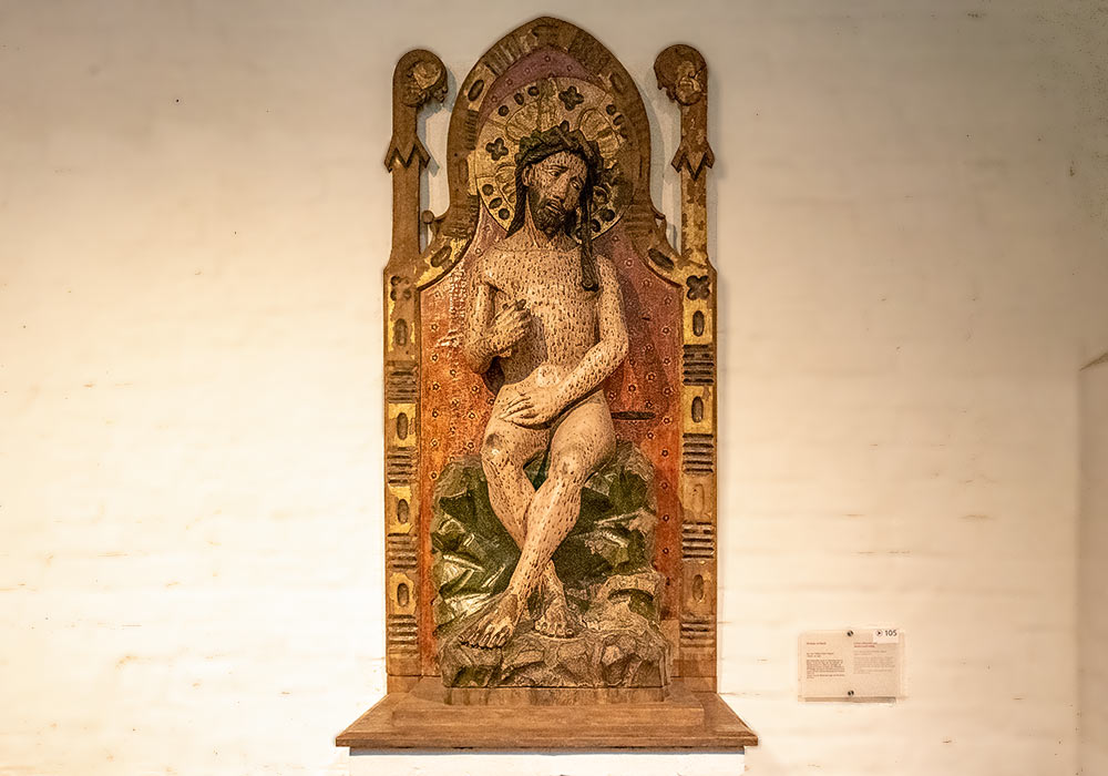 Smertemannen (Christus im Elend, ca. 1430) fra Heiligen Geist-Hospital i Lübeck, nå i St Annen-Museum