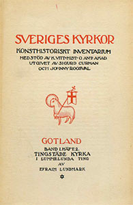 Sveriges kyrkor: Gotland, band 1, häft 2: Tingstäde kyrka i Lummelunda ting (1925), skrevet av Efraim Lundmark